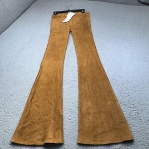 Frame Le High Flare Pants Womens 24x34 Saddle Suede Flare High Rise Bell Bottom